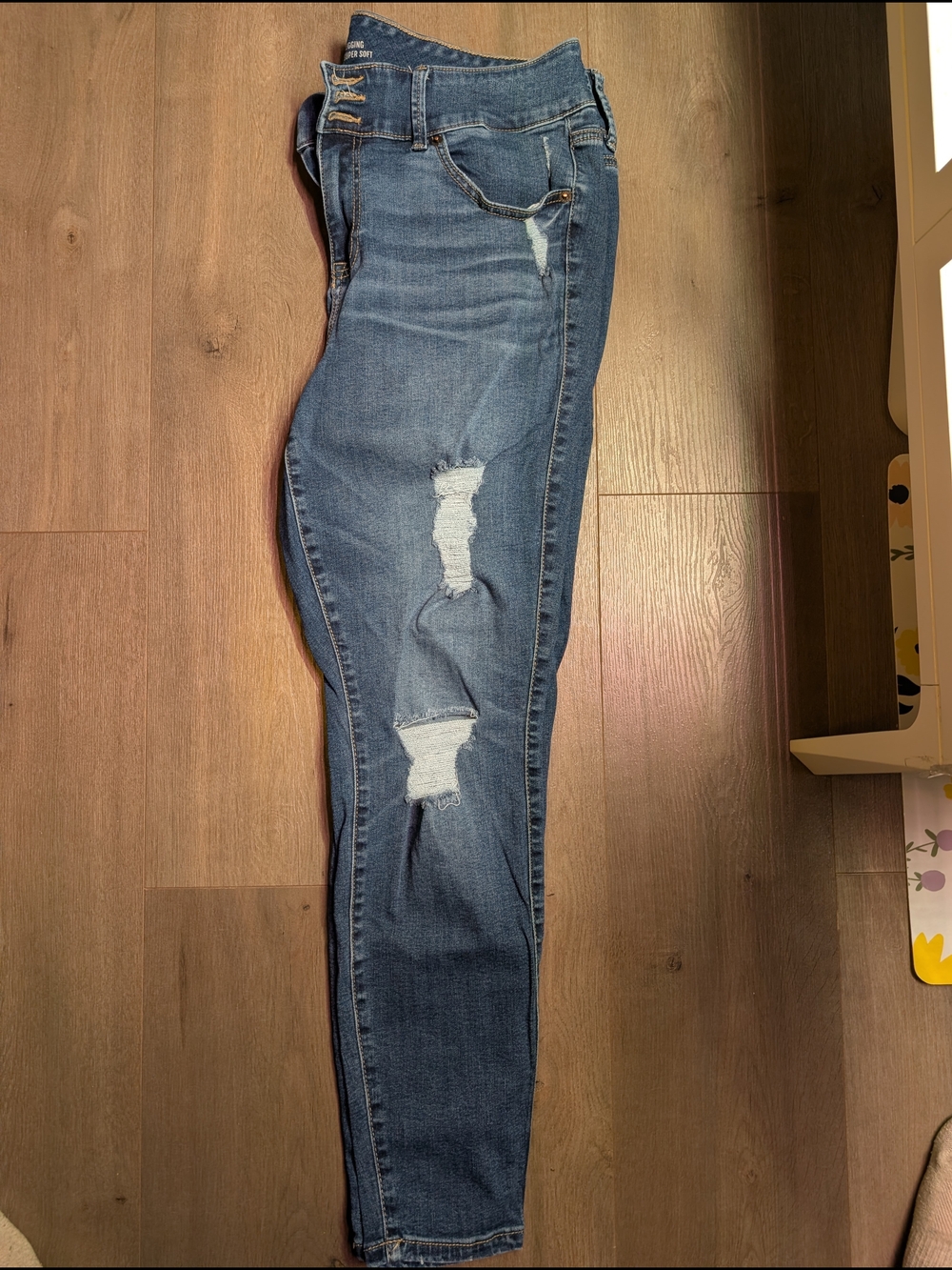 torrid Distressed Medium Blue Skinny Jeans